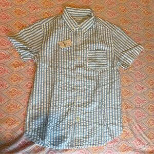 Jcrew cut Seersucker Blue and White Striped Boy’s Shirt